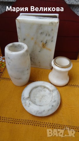 Две вази и пепелник от мрамор, снимка 1 - Други - 39175191