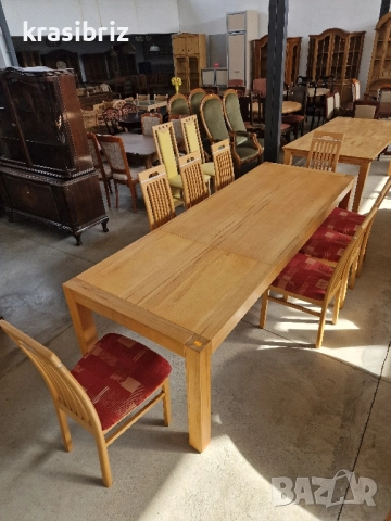 К-т Масивна Разтегателна Трапезна Маса с 8 бр.Стола-внос от Германия!, снимка 7 - Маси - 52152830