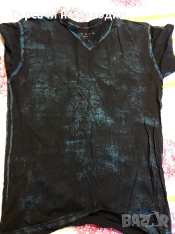 Мъжка тениска Affliction Standard Series Distressed Dark Blue wash  M Med