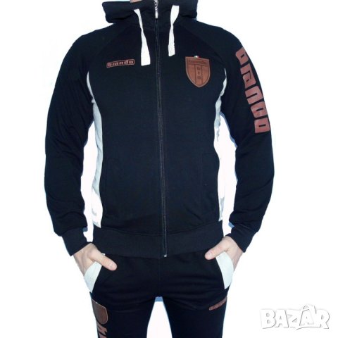 Мъжки спортен екип BRANDO, черен, памук и ликра, с качулка, снимка 3 - Спортни дрехи, екипи - 42909800