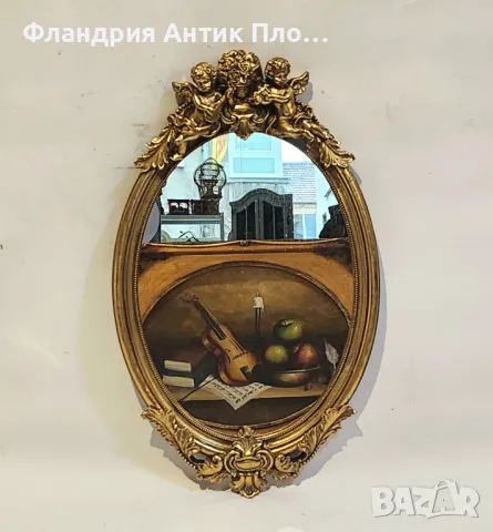 Овално декоративно огледало с ангелчета, снимка 4 - Огледала - 49644768