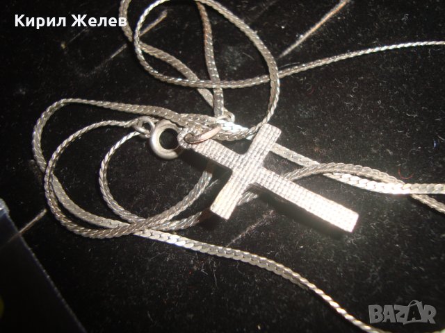 СРЕБРИСТО или СРЕБЪРНО СИНДЖИРЧЕ с КРЪСТЧЕ ПОСРЕБРЕНО или СРЕБЪРНО 6954, снимка 7 - Колиета, медальони, синджири - 30285324