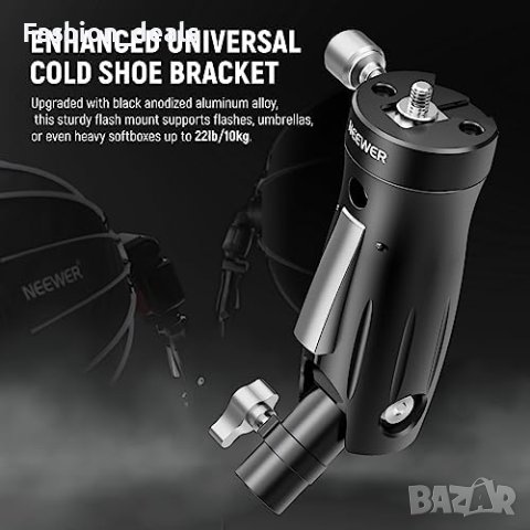 Нов NEEWER Универсален адаптер скоба за светкавица снимки Фотоапарат, снимка 6 - Чанти, стативи, аксесоари - 42405218