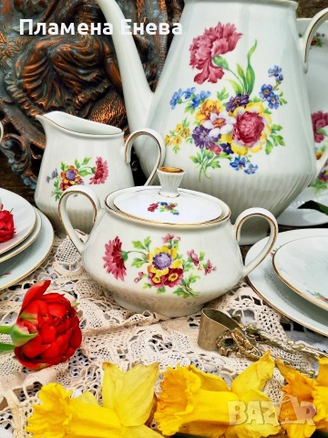 Баварски сервиз за кафе/ чай шест перосони Bareuther Bavaria , снимка 6 - Сервизи - 54253262