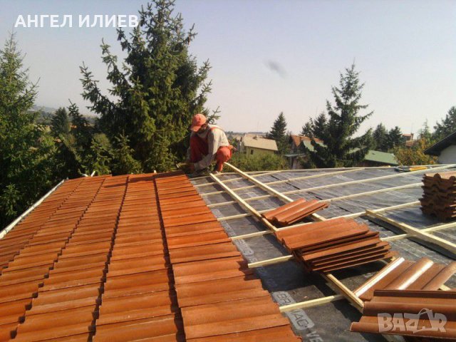 Цялостно изграждане на нов покрив  Пренареждане на керемиди  Поставяне на битумни керемиди, снимка 2 - Ремонти на покриви - 34207794