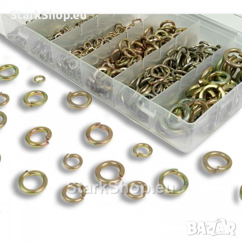 Комплект федерки метални шайби в кутия 800бр., снимка 3 - Други инструменти - 30562494