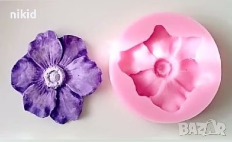 Цвете широки листа силиконов молд форма фондан гипс декор, снимка 3 - Форми - 40393852