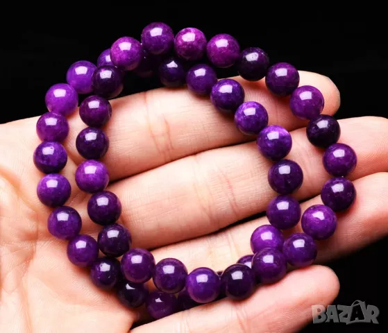 Гривна пурпурен сугилит 8.2мм подходяща за подарък, йога, медитация