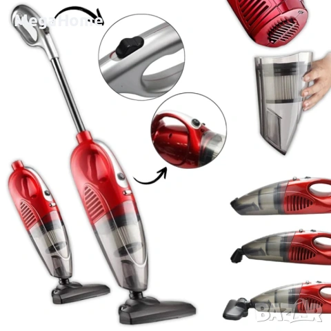 Вертикална безкабелна прахосмукачка Torrnado Red 4в1, HEPA миещ се филтър, 1200W, Червена, снимка 11 - Прахосмукачки - 53137677