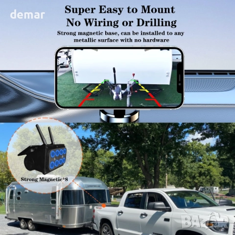 Ecoyoca Соларна безжична камера за заден ход, 1080P, дистанционно, снимка 7 - Камери - 51463006