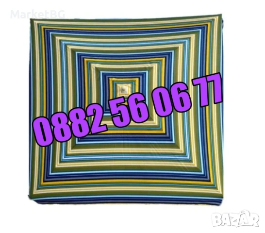 Квадратен градински чадър 2.60х2.60 м, многоцветен чадър, покривало от плат, снимка 3 - Градински мебели, декорация  - 54314249
