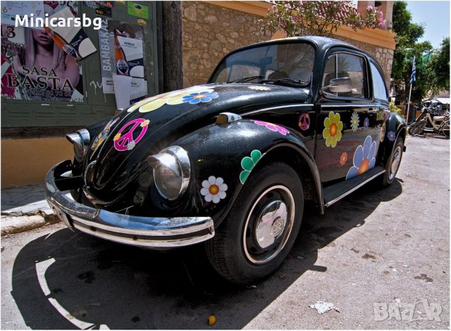 Метални колички: Volkswagen Beetle 1967 Flower Power (Фолксваген Бръмбар (костенурка), снимка 5 - Колекции - 32078195
