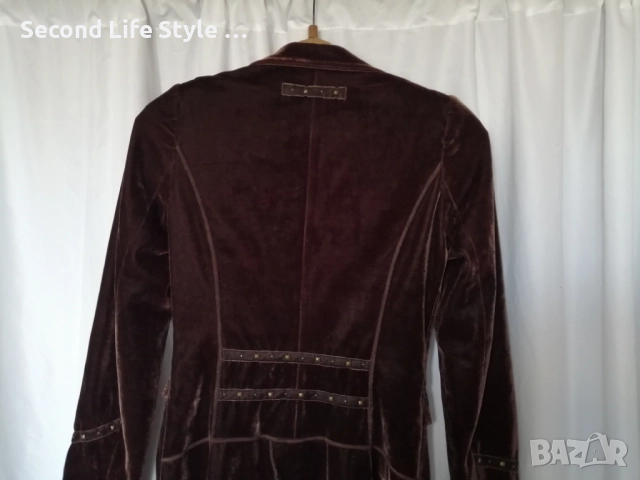 Стиймпънк дамска кадифена рокля/туника с капси и копчета р-р M, снимка 9 - Рокли - 52958780