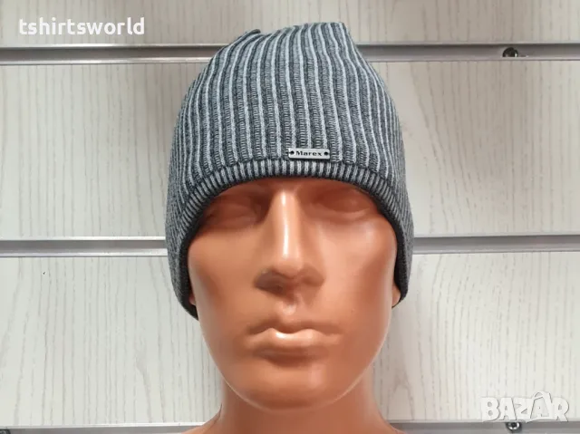 Нова зимна шапка MAREX в светлосив цвят, снимка 6 - Шапки - 47936816