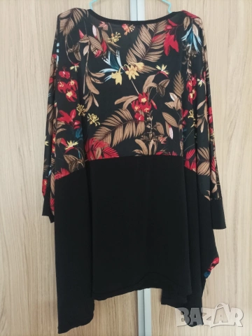 Макси флорална блуза/туника с джобове , снимка 5 - Туники - 54308759