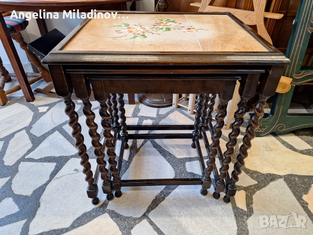 К - т три помощни масички с плочки , снимка 8 - Маси - 52801559