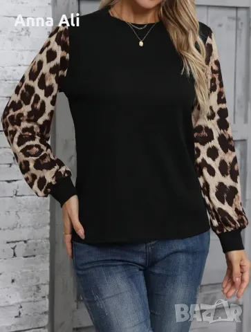 Елегантна, дамска блуза, с акцент на ръкавите, снимка 3 - Тениски - 48249569