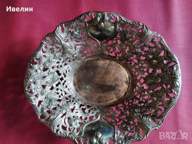 метална купа,фруктиера в стил арт деко, снимка 2 - Антикварни и старинни предмети - 29791849
