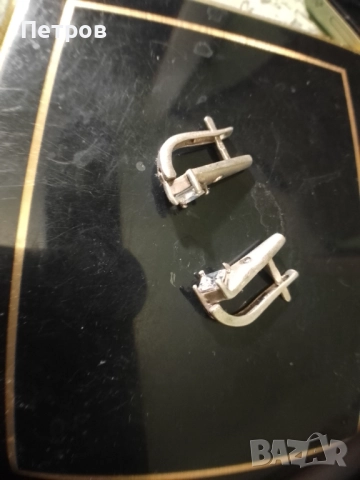 сребърни обеци с камъни, снимка 3 - Обеци - 52996469