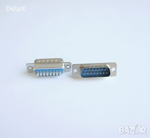 Букса за кабел метална RS232 15pin(м), снимка 1 - Друга електроника - 42589683
