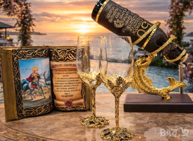 Подаръци за 60 години, кръгла годишнина - Златна риба с бутилка 60 години юбилей, снимка 12 - Подаръци за юбилей - 35799016