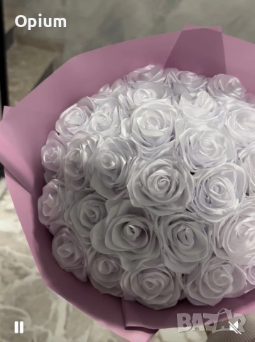 Букети и кутии от сатенени рози, снимка 3 - Декорация за дома - 54308311