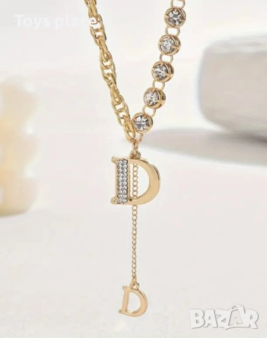 Комплект Обеци + Колие Dior, снимка 3 - Колиета, медальони, синджири - 52348480