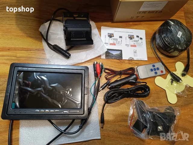 НОВ комплект задна камера с монитор Hikity, водоустойчива 18 IR LED нощно виждане, 7" монитор..., снимка 13 - Аксесоари и консумативи - 50542358