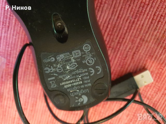 Logitech Mini Mouse Wired USB V100 M-UAG120 831946-0000 жична мишка, снимка 3 - Клавиатури и мишки - 33962787