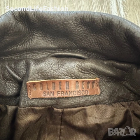 Дамско кожено яке Golden Bear San Francisco с двойно закопчаване, размер M, произведено в САЩ, снимка 2 - Якета - 53381671