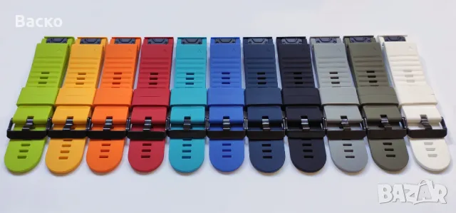 26мм силиконови каишки за GARMIN Fenix 8 (51mm), Fenix 7X, Fenix 6X..., снимка 3 - Каишки за часовници - 32895227