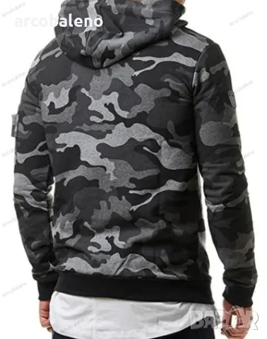 Мъжки камуфлажен суичър с дълъг ръкав с джоб и качулка, 2цвята , снимка 10 - Суичъри - 47862920