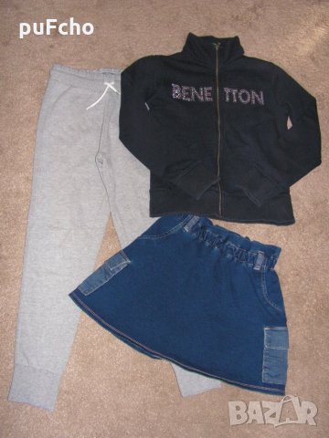 Лот 8-9 г. панталон Next, Benetton суитчър и пола