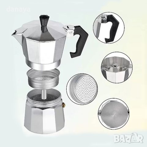 3740 Малка кафеварка за еспресо кафе, 150 мл, снимка 5 - Кафемашини - 40795027