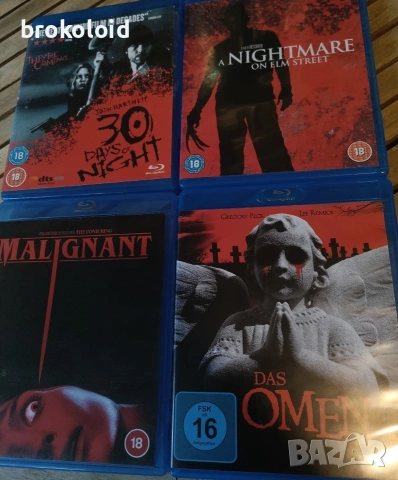 Филми на ужасите Malignant 30 days of night Nightmare on Elm Street Omen blu ray лот