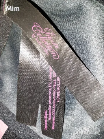 80 С Черен сутиен от кожа и дантела с златист цип , снимка 9 - Бельо - 48857586