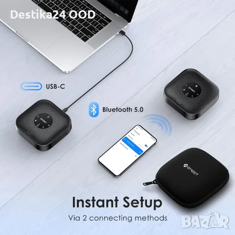 EMEET M0 Plus – професионален Bluetooth speakerphone за онлайн срещи и конференции, снимка 3 - Bluetooth тонколони - 56017432