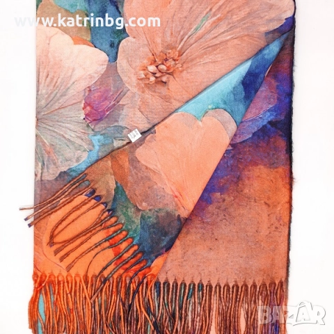 Дамски комплект шапка шал и ръкавици в оранжево-Подарък за жена , снимка 3 - Подаръци за жени - 52200400