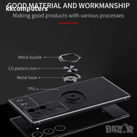Samsung Galaxy S24 Ultra 5G Удароустойчив Ring Holder Калъф и Протектор, снимка 7 - Калъфи, кейсове - 52662167