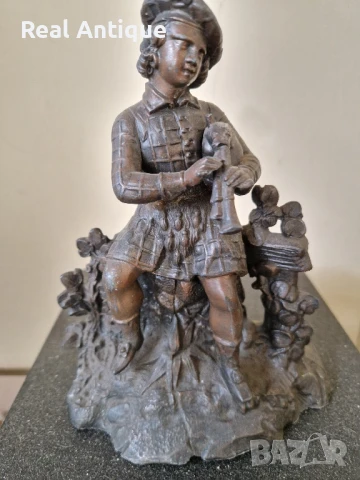 Чудесна антикварна колекционерска френска метална фигура статуетка , снимка 5 - Статуетки - 50979255