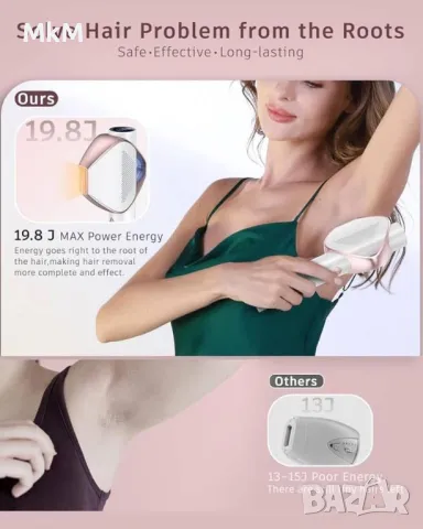 Епилатор с импулсна лазерна  светлина с IGBT Fast Flash технология, D, снимка 8 - Епилатори - 48739379