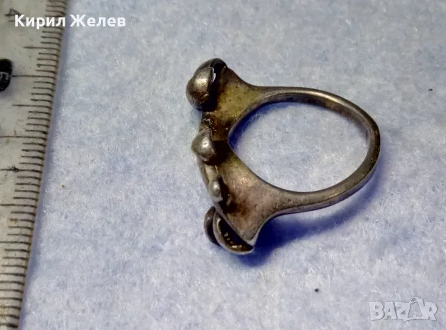 АРТ НУВО СТИЛ ДИЗАЙНЕРСКИ СРЕБЪРЕН ПРЪСТЕН ОКСИДИРАНО СРЕБРО 925 РЪЧНА ХУДОЖЕСТВЕНА ИЗРАБОТКА 49286, снимка 3 - Пръстени - 50416836