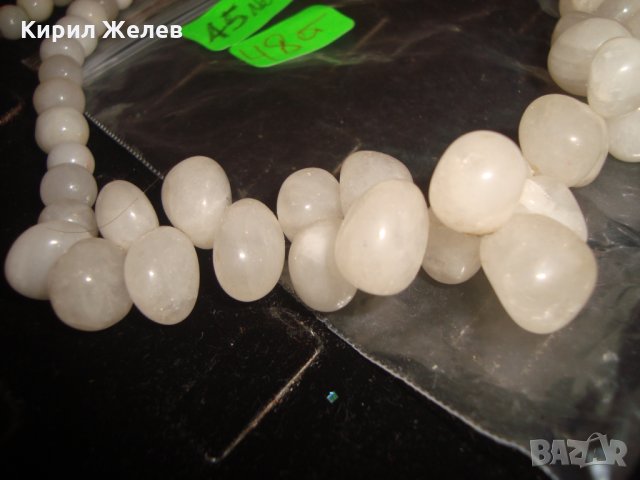 АРТ КОЛИЕ от МЛЕЧЕН БЯЛ КВАРЦ ПОЛУСКЪПОЦЕНЕН КАМЪК РЪЧНО НАНИЗАНО 16561, снимка 8 - Колиета, медальони, синджири - 30691365