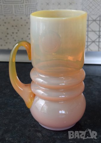 Колекционерска халба цветно натриево стъкло Kufel Horbowy KWK Miechowice, снимка 2 - Други ценни предмети - 38344634