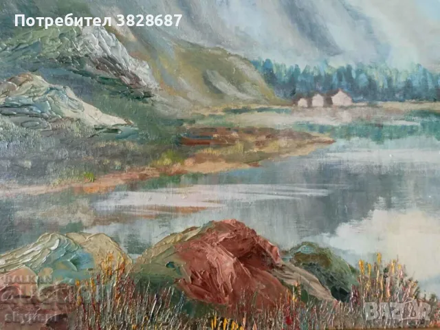 Планински пейзаж от B.J.Megaughey, снимка 5 - Картини - 48265439