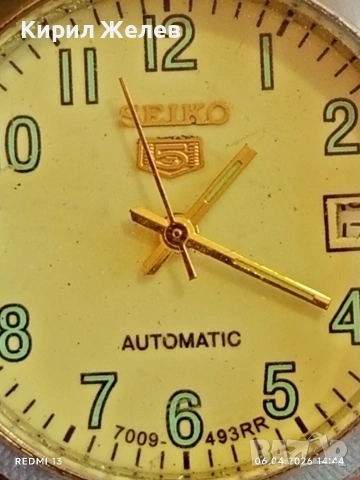 Стар механичен часовник SEIKO 5 AUTOMATIC работи за КОЛЕКЦИЯ 51459, снимка 3 - Антикварни и старинни предмети - 54109621