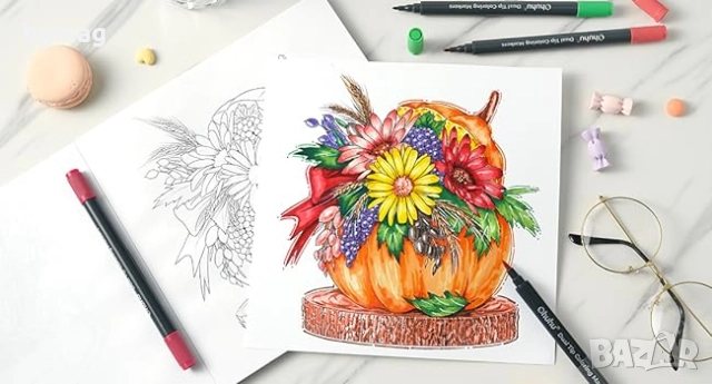 Ohuhu комплект маркери и скицник-48 цвята, 72 страници, снимка 12 - Ученически пособия, канцеларски материали - 52183585