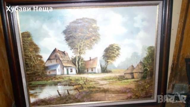 Картина - Къщи с езеро