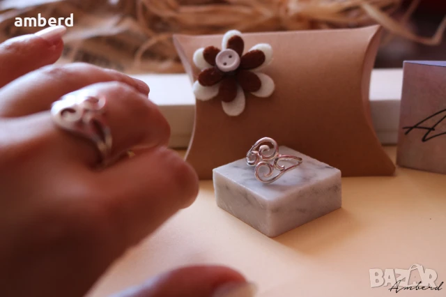 Сребърен пръстен модел R082, снимка 7 - Пръстени - 51340799