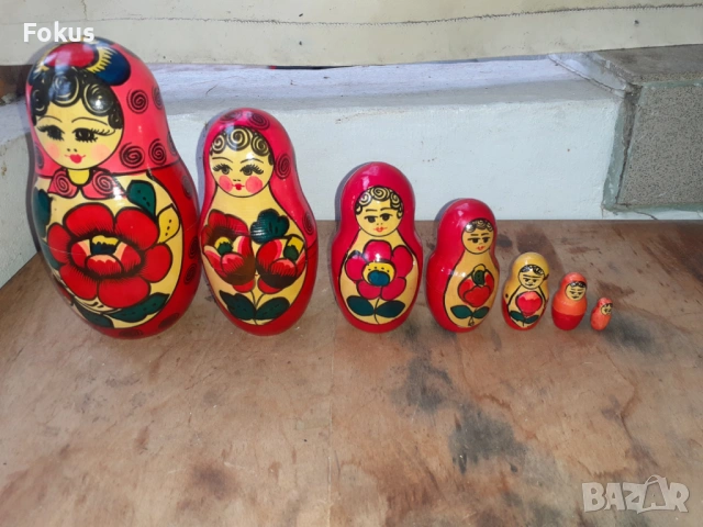 Матрьошка стара руска дарвена кукла 7 в 1